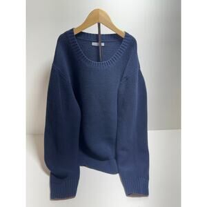 J. Crew Sweater Men’s Crewneck Sz L Blue Classic Pullover Grandpa Dad Core